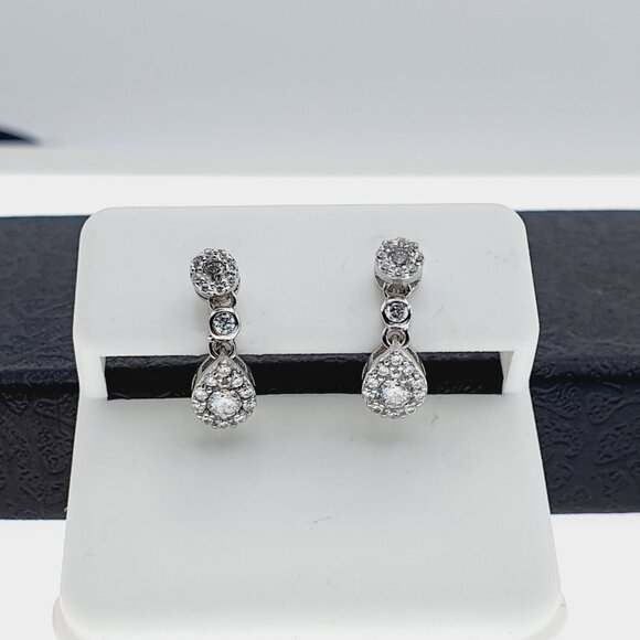 925 sterling silver luxury CZ earrings for women/girls, Best for RJUS2159 - Picture 3 of 9